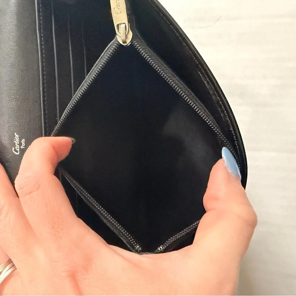 Cartier Glossy Patent Black Leather ‘Happy Birthday’ Long Wallet